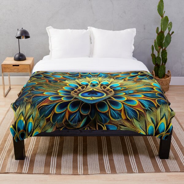 Aperçu de l'œuvre motif de plumes de paon créée et vendue par Leedo-Store.