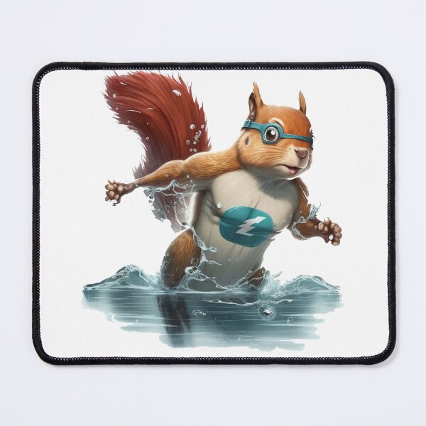 Item preview, Cute swimming squirrel design designed and sold by artiologya.