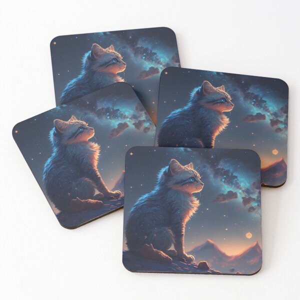 Item preview, Stray Kitten Stargazing under a Space Filled Sky #3 designed and sold by Galviato.