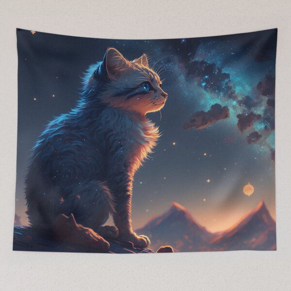 Item preview, Stray Kitten Stargazing under a Space Filled Sky #3 designed and sold by Galviato.