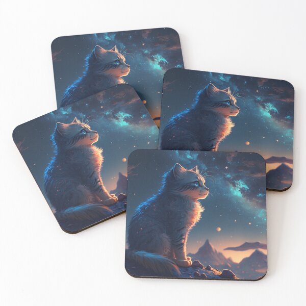 Item preview, Stray Kitten Stargazing under a Space Filled Sky #4 designed and sold by Galviato.