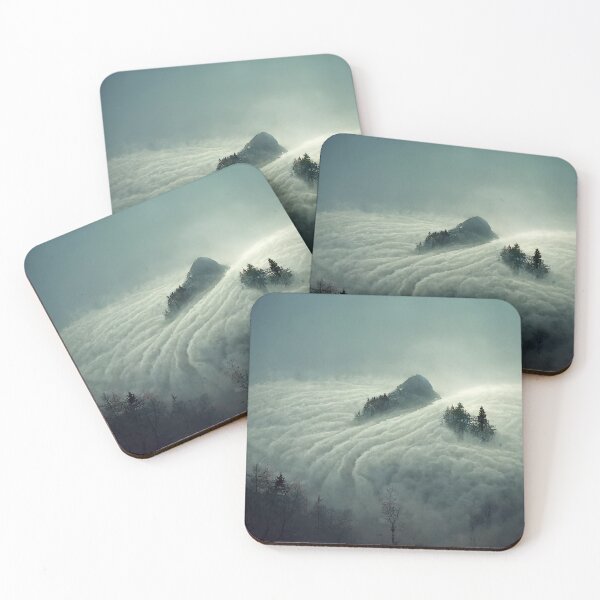 Item preview, Tree Covered Mountain Covered by Dense Fog #1 designed and sold by Galviato.