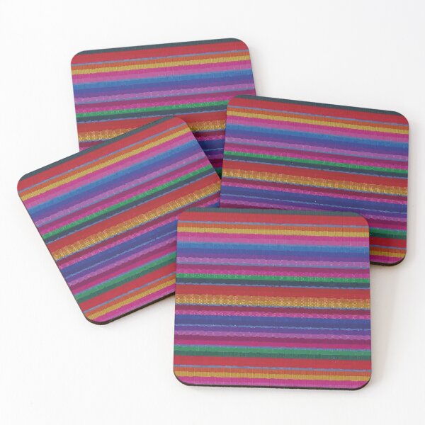 Item preview, Mexican rebozo jerga colorful stripes poncho fabric serape designed and sold by T-Mex.