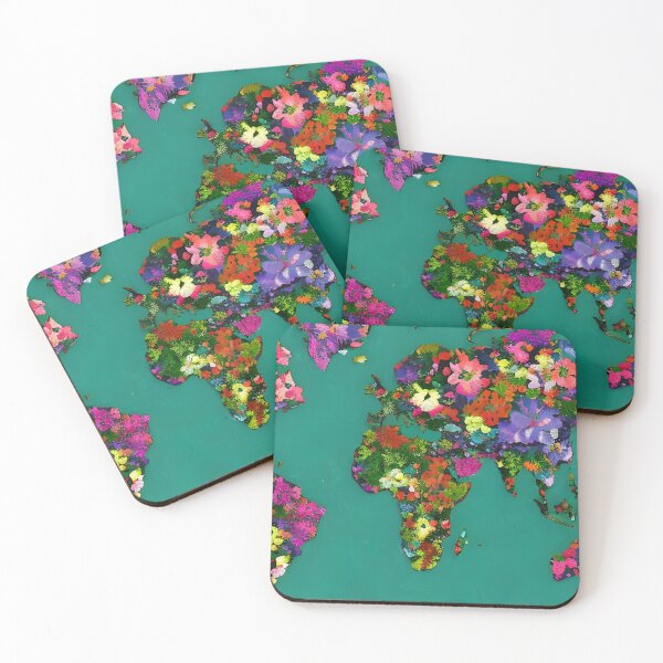 Item preview, Floral World Map designed and sold by gramizzia.