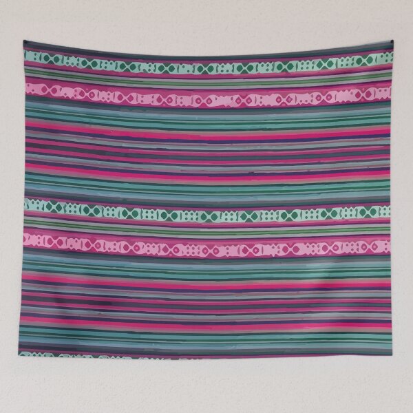 Item preview, Mexican rebozo violet colorful aztec motive poncho fabric serape designed and sold by T-Mex.