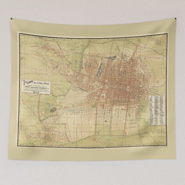 Item preview, Map of Mexico City from 1907 (Plano de la Ciudad de Mexico) designed and sold by allhistory.