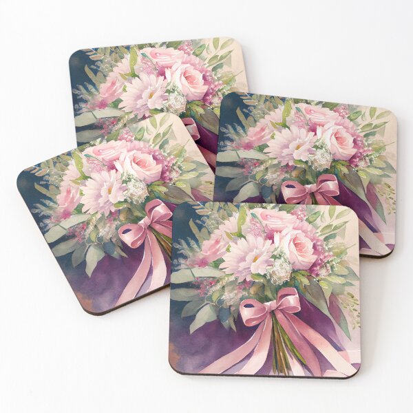 Item preview, A Beautiful Pink and White Wedding Bouquet Flowers  Posy Watercolor designed and sold by CGSGraphics.
