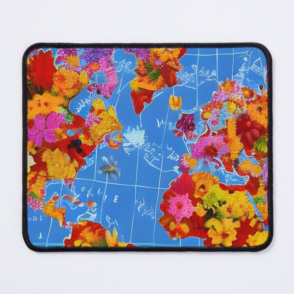 Item preview, Floral World Map designed and sold by gramizzia.