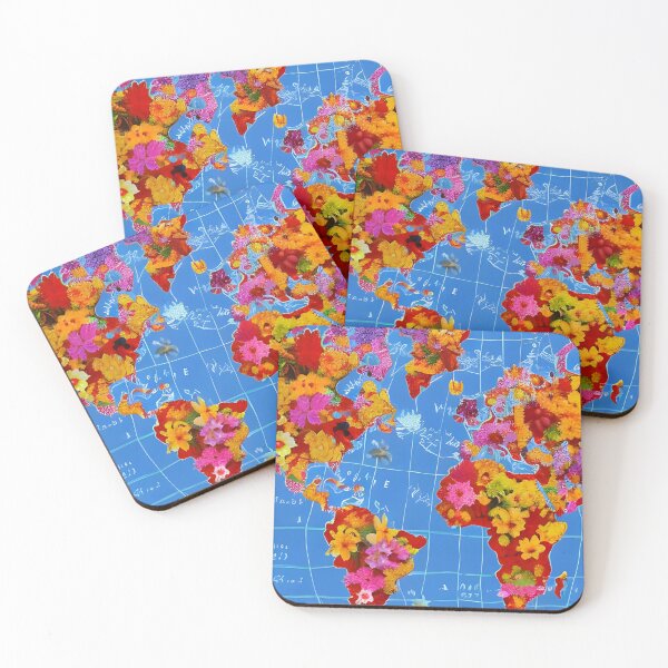 Item preview, Floral World Map designed and sold by gramizzia.