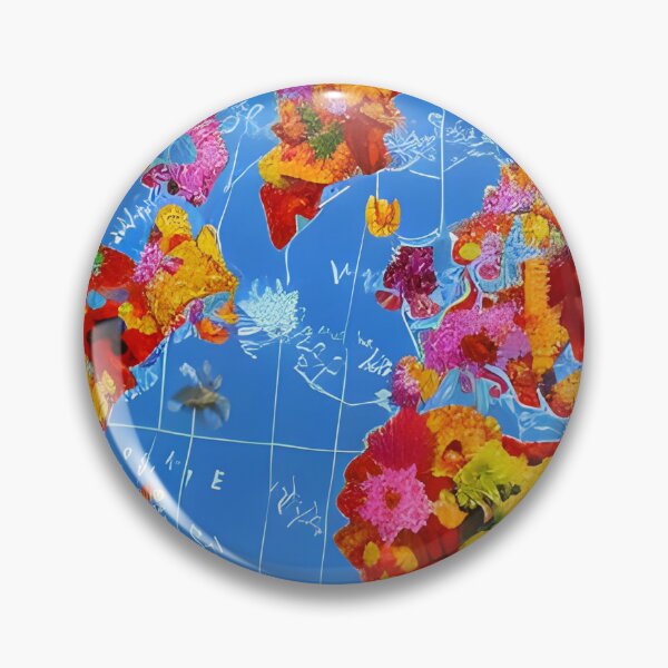Item preview, Floral World Map designed and sold by gramizzia.