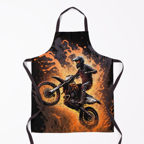 Artikelvorschau, Dirtbike mit orangefarbenem Flammendesign entworfen und verkauft von KoolArtDistrict.