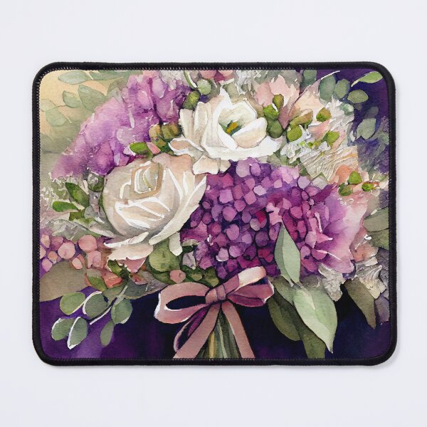 Item preview, Purple and White  Wedding Bouquet Flowers  Posy Watercolor designed and sold by CGSGraphics.