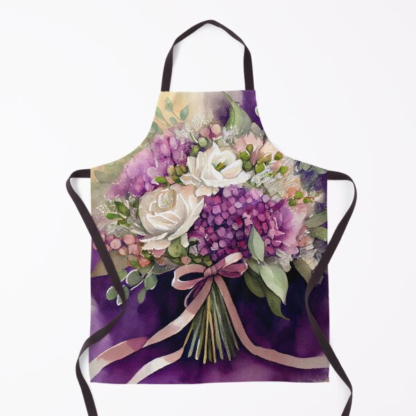Item preview, Purple and White Wedding Bouquet Flowers Posy Watercolor designed and sold by CGSGraphics.