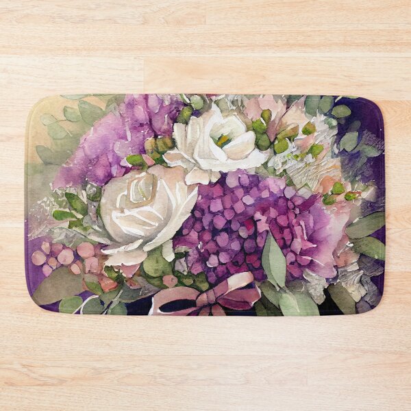 Item preview, Purple and White  Wedding Bouquet Flowers  Posy Watercolor designed and sold by CGSGraphics.