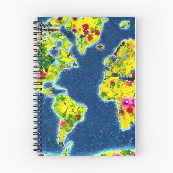 Item preview, Floral World Map designed and sold by gramizzia.