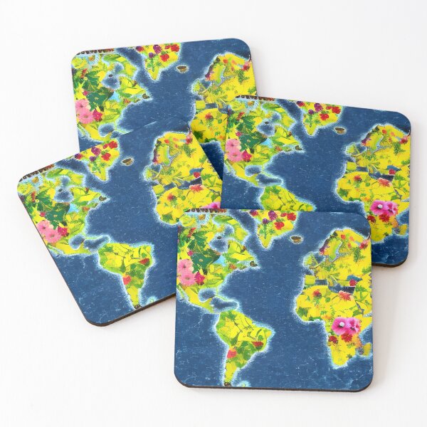 Item preview, Floral World Map designed and sold by gramizzia.