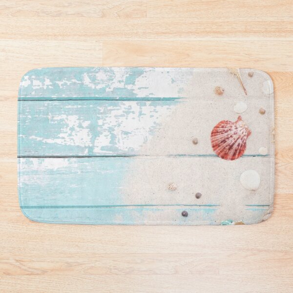 Item preview, Sandy shells on shiplap designed and sold by Curious Frog.
