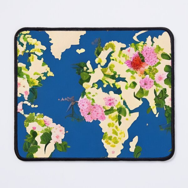 Item preview, Floral World Map designed and sold by gramizzia.