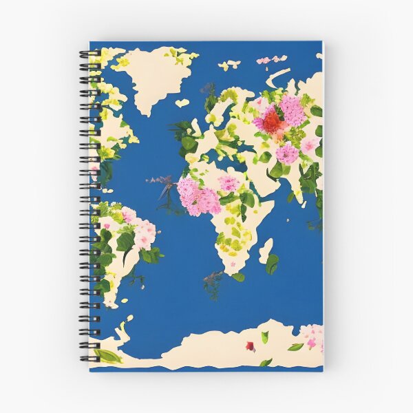 Item preview, Floral World Map designed and sold by gramizzia.