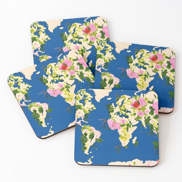 Item preview, Floral World Map designed and sold by gramizzia.