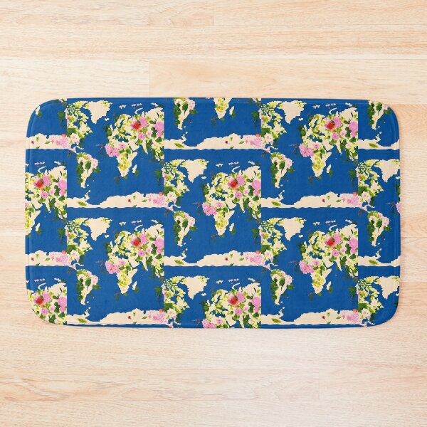 Item preview, Floral World Map designed and sold by gramizzia.