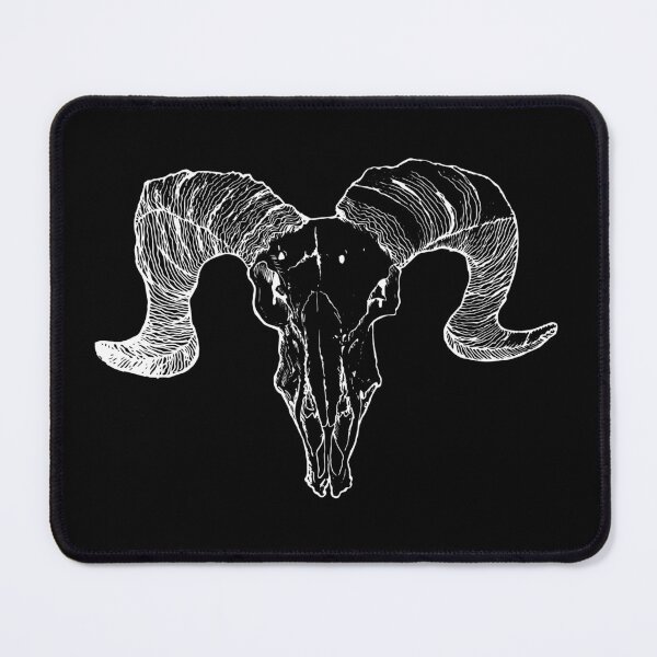 Item preview, Ram Skull White Outline designed and sold by peachiekeenart.