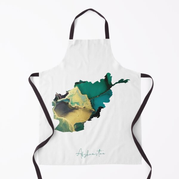 Item preview, Afghanistan Map Shades of Green & Gold Watercolour designed and sold by ARTZUROUK.