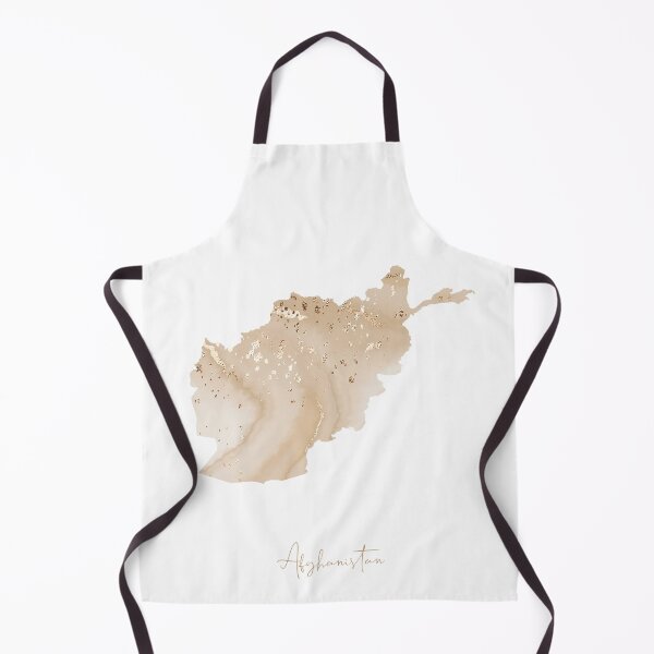 Item preview, Afghanistan Map Shades of Beige & Gold Watercolour designed and sold by ARTZUROUK.