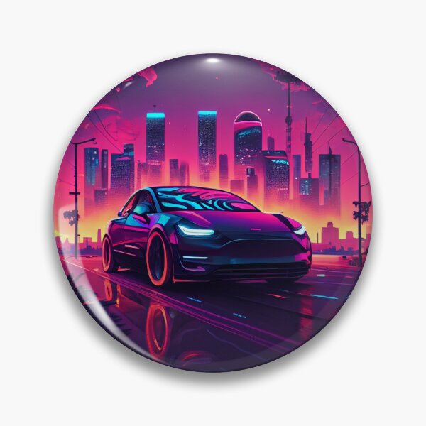 Item preview, Electric Car in a Neon Landscape designed and sold by LukeAiWalker.