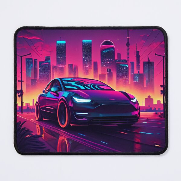 Item preview, Electric Car in a Neon Landscape designed and sold by LukeAiWalker.