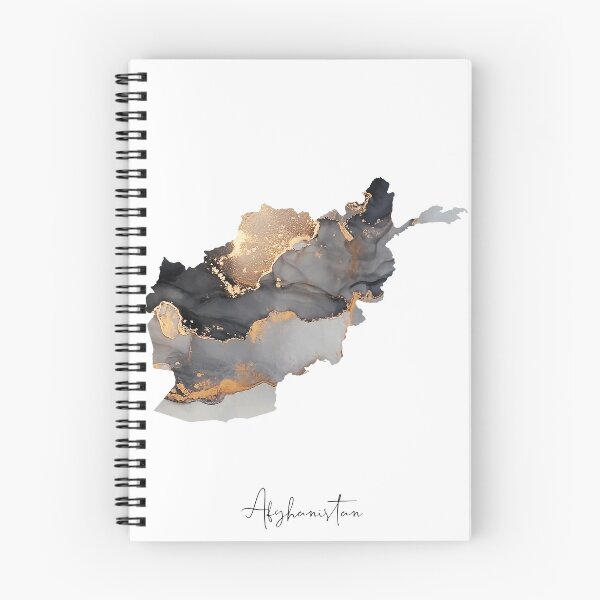 Item preview, Afghanistan Map Shades of Black & Gold Watercolour  designed and sold by ARTZUROUK.