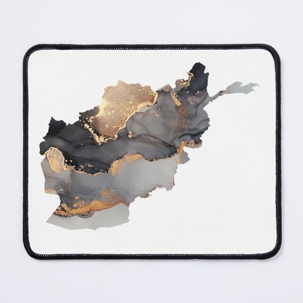 Item preview, Afghanistan Map Shades of Black & Gold Watercolour  designed and sold by ARTZUROUK.