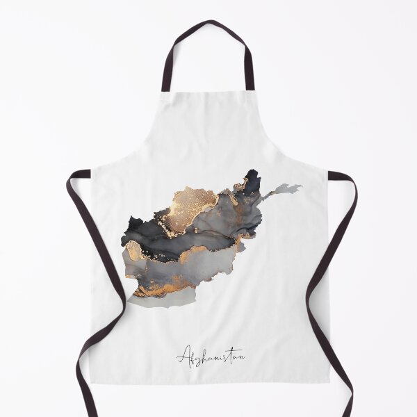 Item preview, Afghanistan Map Shades of Black & Gold Watercolour designed and sold by ARTZUROUK.