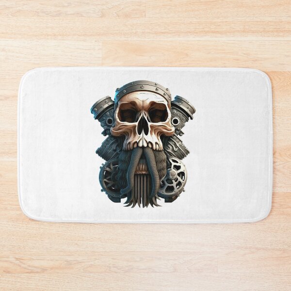 Item preview, SKULL BEARD DARK MECHANIC PISTON CAR MOTORCYCLE COLOR designed and sold by ogirdorgraphics.