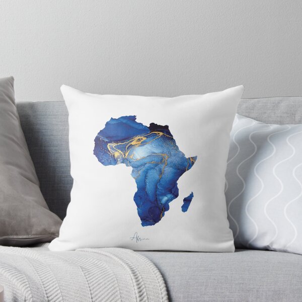 Artikelvorschau, Afrika-Karten-Schattierungen des Blau-u. Goldaquarells entworfen und verkauft von ARTZUROUK.