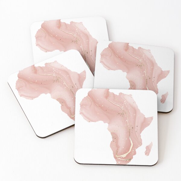 Artikelvorschau, Afrika-Karte Schattierungen von Pink & Gold Aquarell entworfen und verkauft von ARTZUROUK.
