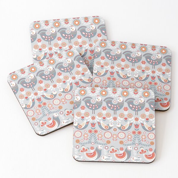 Item preview, Pattern Nordic Style With Flowers and Birds. Folk art.  designed and sold by Skaska.