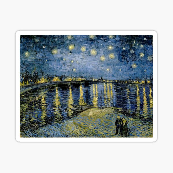 Aperçu de l'œuvre Vincent Van Gogh Nuit étoilée sur le Rhône créée et vendue par Retro Salt.