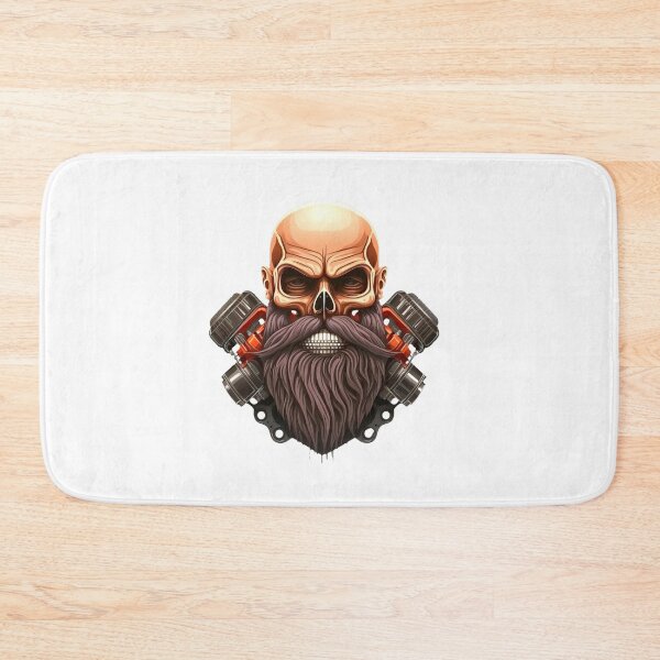 Item preview, SKULL BEARD DARK MECHANIC PISTON CAR MOTORCYCLE COLOR designed and sold by ogirdorgraphics.