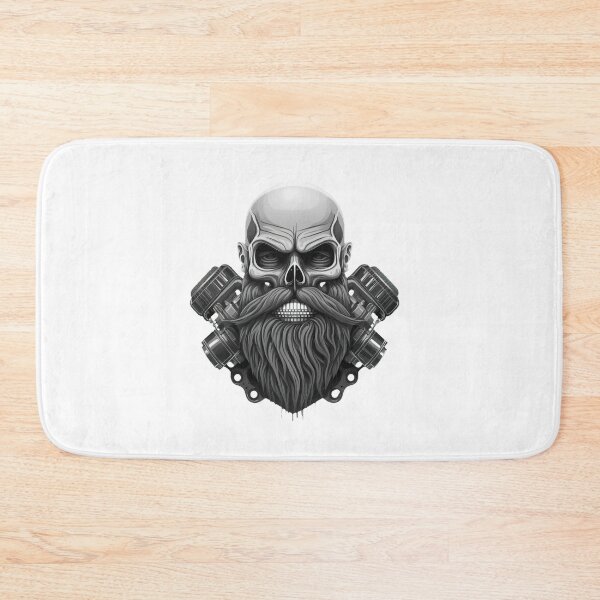 Item preview, SKULL BEARD DARK MECHANIC PISTON CAR MOTORCYCLE BLACK #ogirdor designed and sold by ogirdorgraphics.