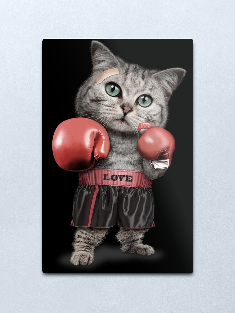 Alternate view of BOXING CAT Metal Print