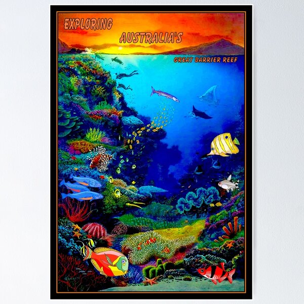 Item preview, "QUEENSLAND AUSTRALIA" Great Barrier Reef Travel Print designed and sold by posterbobs.