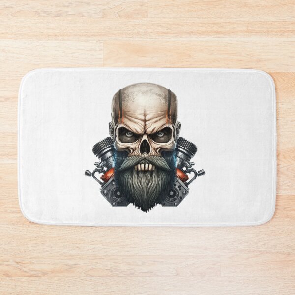 Item preview, SKULL BEARD DARK MECHANIC PISTON CAR MOTORCYCLE COLOR #ogirdor designed and sold by ogirdorgraphics.