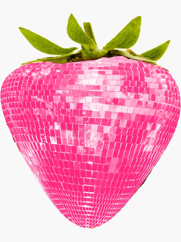 Disco Ball Strawberry Sticker for Sale by papierquarell