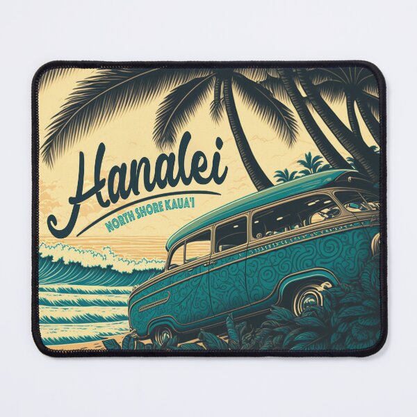 Item preview, Hanalei Kauai Vintage Hawaiian Surf designed and sold by UncannyCanvas.