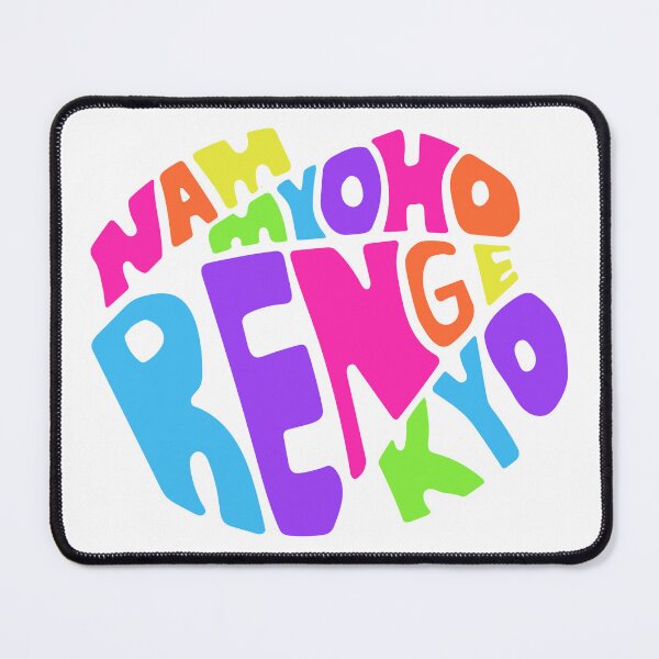 Item preview, Nam Myoho Renge Kyo Buddhist Mantra Bright Rainbow White designed and sold by wordznart.