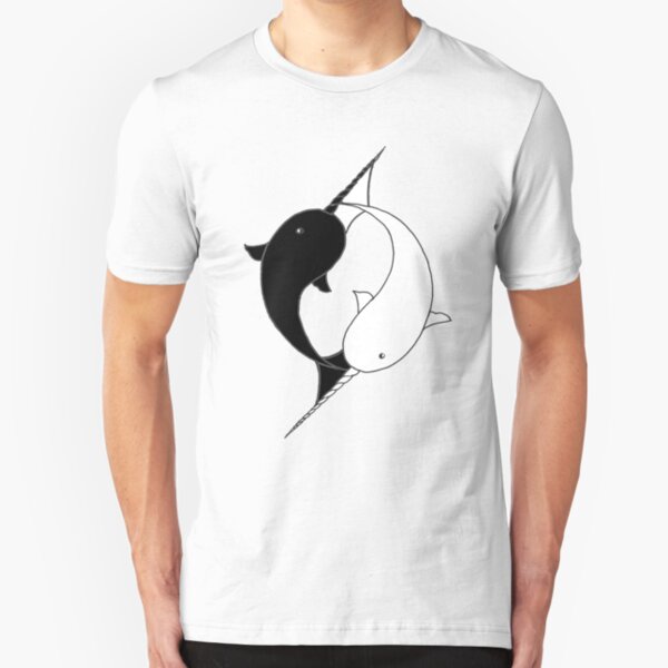 Narwhal YinYang Slim Fit T-Shirt