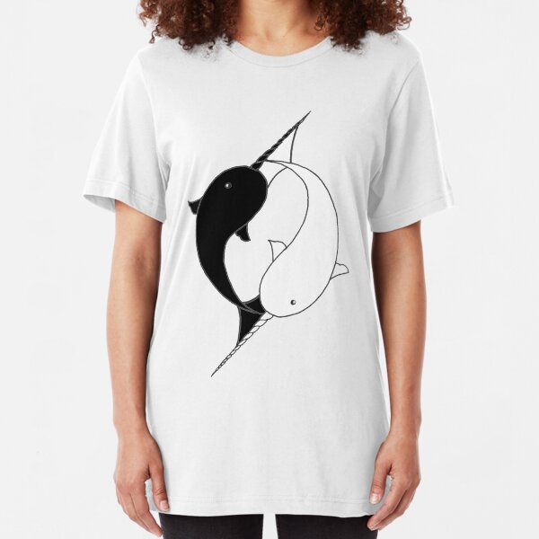 Narwhal YinYang Slim Fit T-Shirt