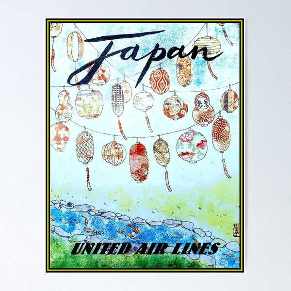 Item preview, UNITED AIR LINES : Fly to Japan Advertising Print designed and sold by posterbobs.