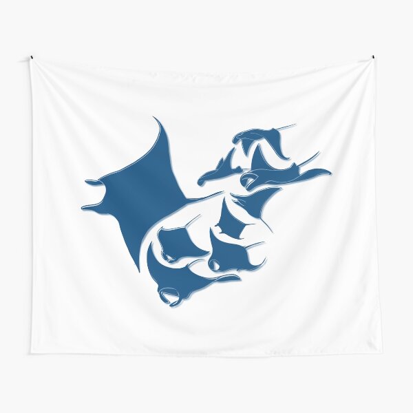 Blue Manta Rays Tapestry